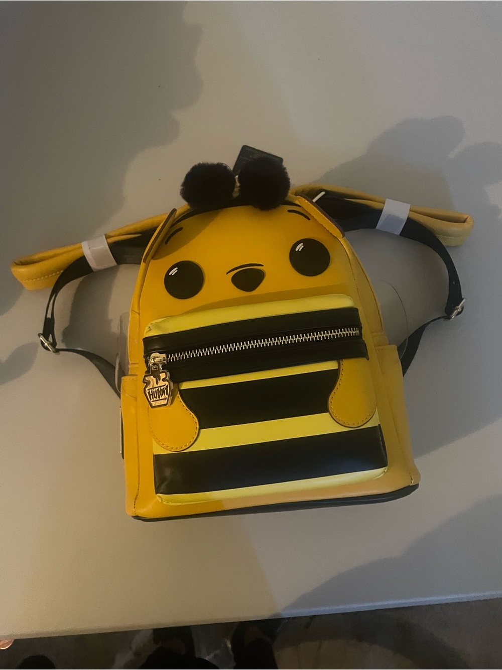 Loungefly Yellow & Black Bee Face Mini Backpack